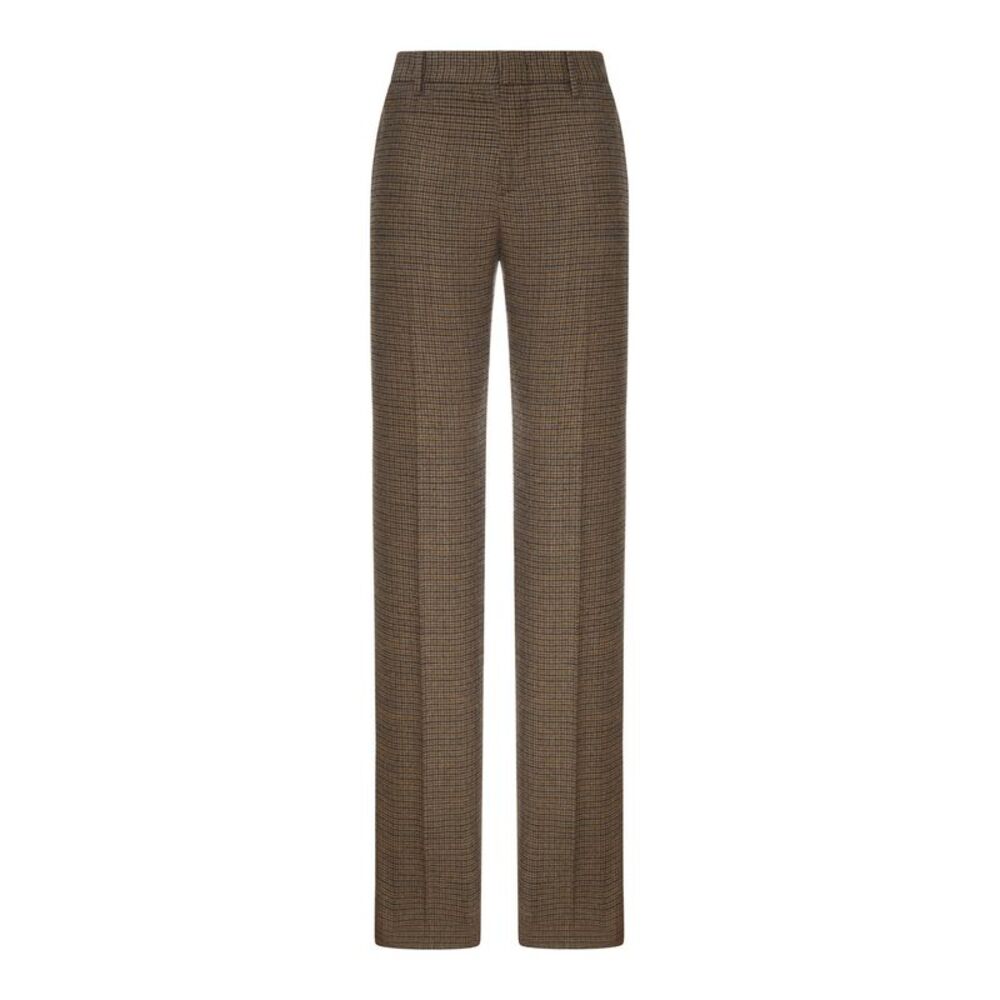 Etro Women Tailored Checked Trousers With Feather Detail